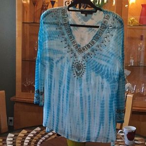 Tunic or cover up EUC gorgeous beading